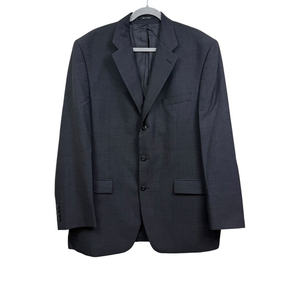 Polo University Mens Ralph Lauren Blazer Suit Jacket Wool 3 Button Gray Sz 44L - Picture 1 of 7